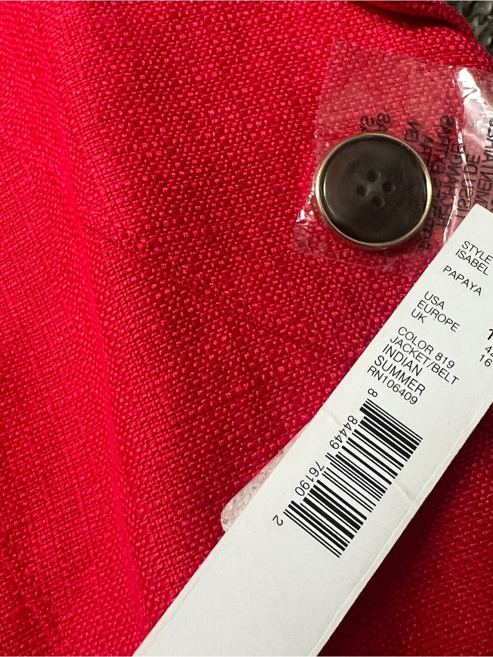 Antonio MELANI Cottagecore coral orange cap sleeve blazer - Picture 8 of 12
